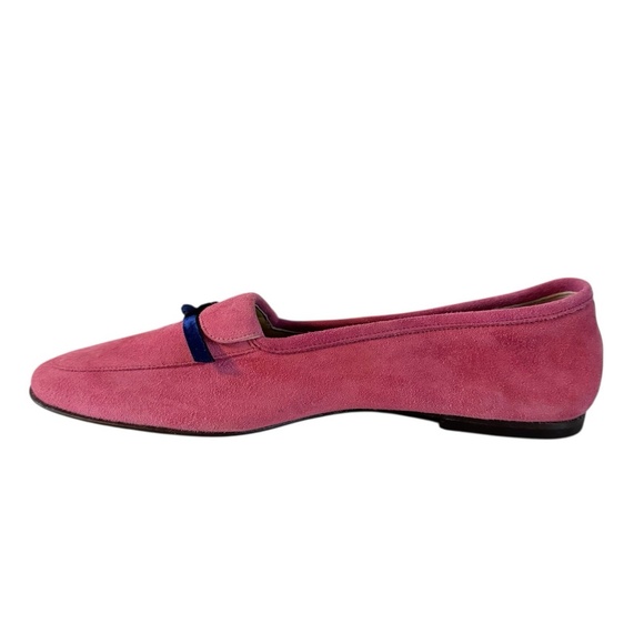 J. Crew Women’s 6.5 Pink Suede Manhattan Loafers Flats Shoes Blue Velvet Italy - Picture 5 of 12